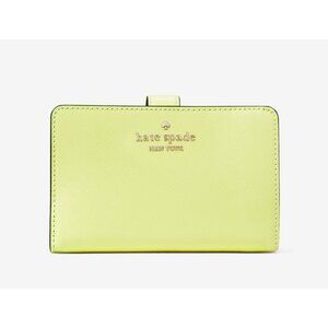 New Kate Spade Madison Medium Compact Bifold Wallet Leather Lime Slushy